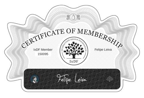 Felipe's Certificate of membership