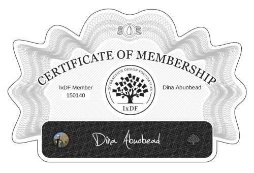 Dina's Certificate of membership