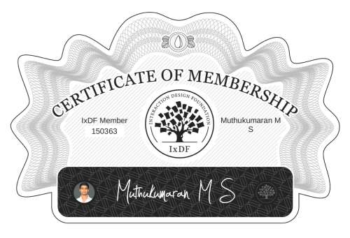 Muthukumaran's Certificate of membership