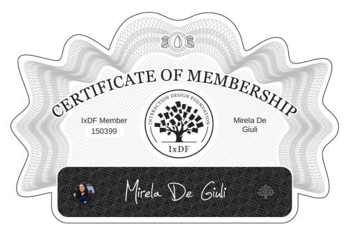 Mirela's Certificate of membership