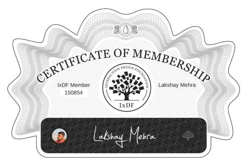 Lakshay's Certificate of membership
