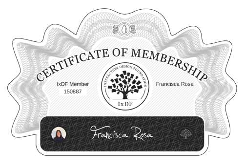 Francisca's Certificate of membership