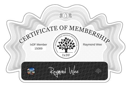 Raymond's Certificate of membership