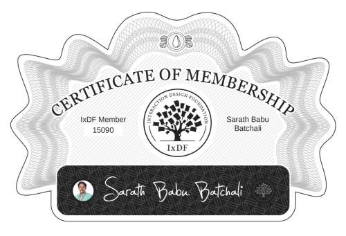 Sarath's Certificate of membership