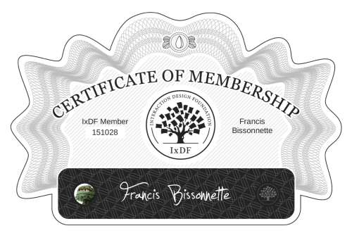 Francis's Certificate of membership