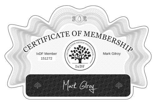 Mark's Certificate of membership