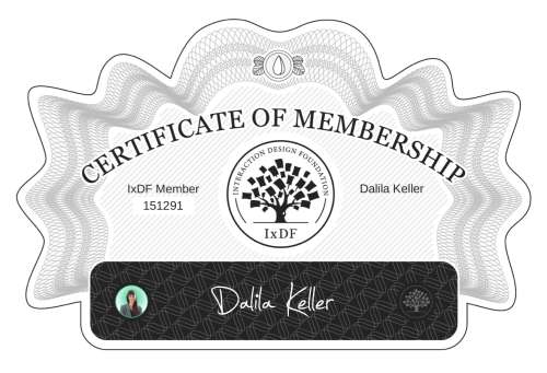 Dalila's Certificate of membership