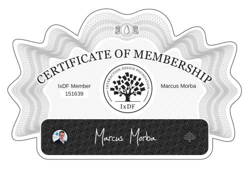 Marcus's Certificate of membership