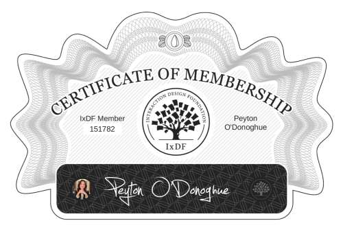 Peyton's Certificate of membership