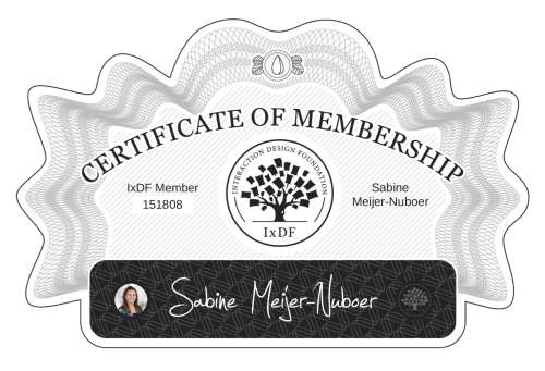 Sabine's Certificate of membership