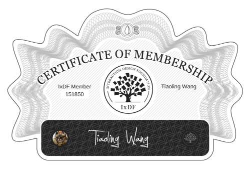 Tiaoling's Certificate of membership