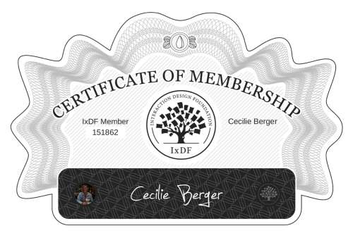 Cecilie's Certificate of membership