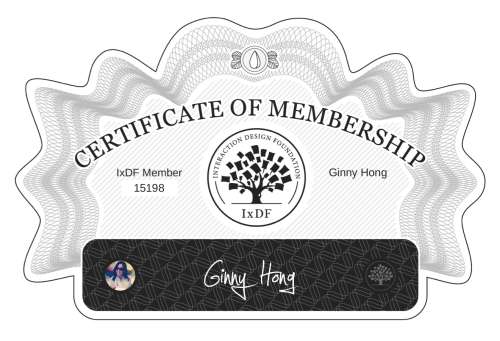 Ginny's Certificate of membership