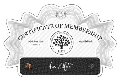 Åsa's Certificate of membership
