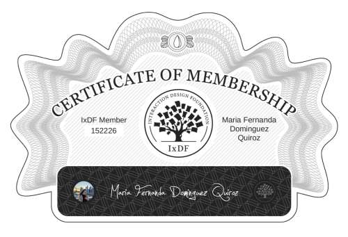 María's Certificate of membership