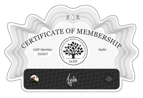 Aydin's Certificate of membership
