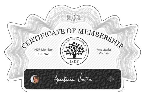 Anastasia's Certificate of membership