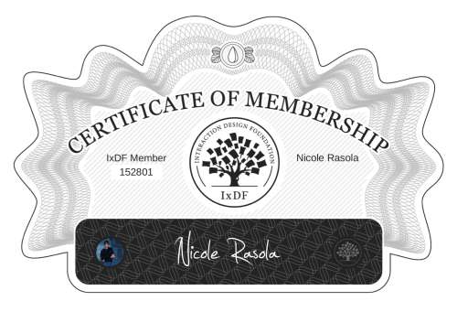 Nicole's Certificate of membership