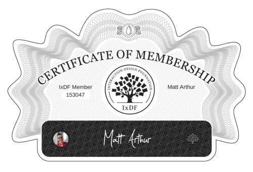 Matt's Certificate of membership