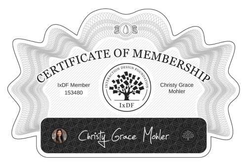 Christy's Certificate of membership