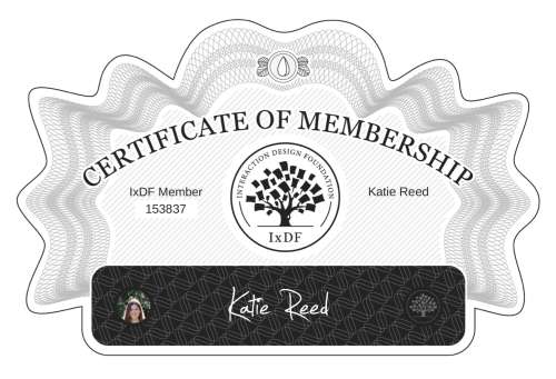 Katie's Certificate of membership