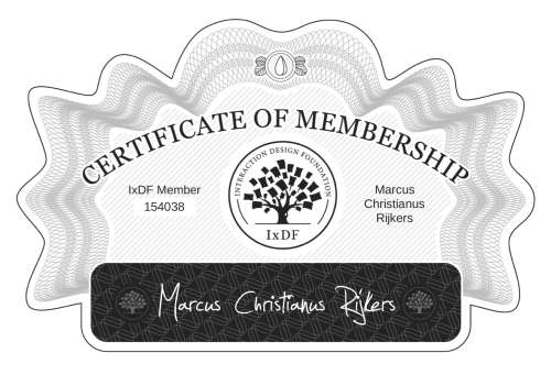 Marcus's Certificate of membership