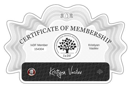Kristiyan's Certificate of membership