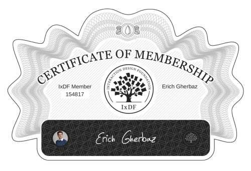 Erich's Certificate of membership