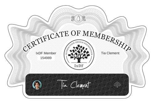 Tia's Certificate of membership