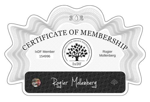Rogier's Certificate of membership