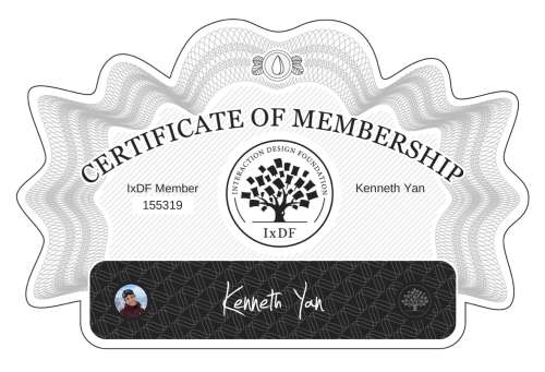 Kenneth's Certificate of membership