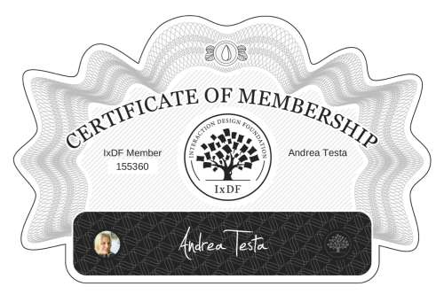 Andrea's Certificate of membership