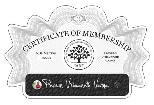 Praveen's Certificate of membership