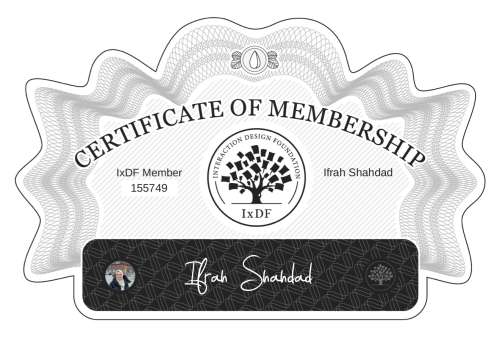 Ifrah's Certificate of membership