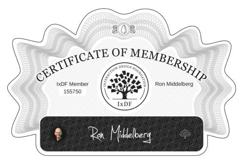 Ron's Certificate of membership