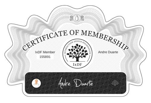 André's Certificate of membership