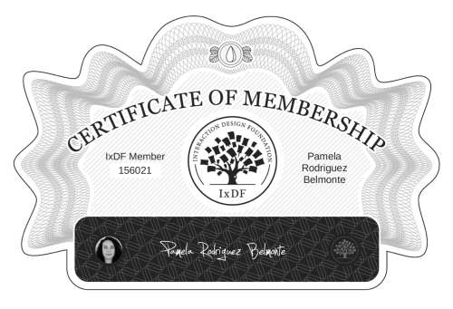 Pamela's Certificate of membership