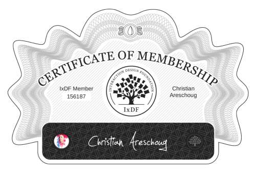 Christian's Certificate of membership