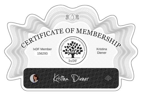 Kristina's Certificate of membership