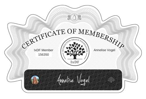 Annelise's Certificate of membership