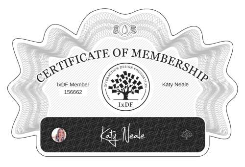 Katy's Certificate of membership