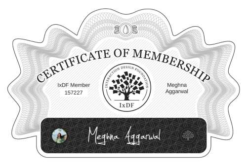Meghna's Certificate of membership