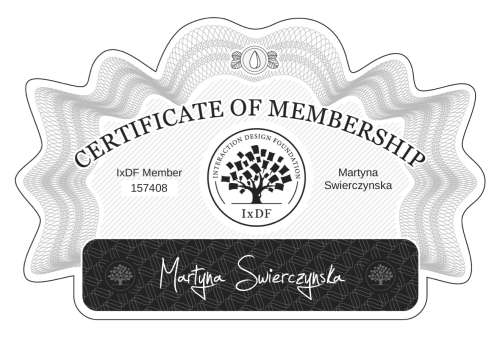 Martyna's Certificate of membership