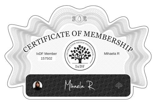 Mihaela's Certificate of membership