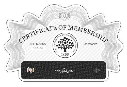 constanza's Certificate of membership