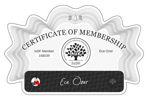 Ece's Certificate of membership