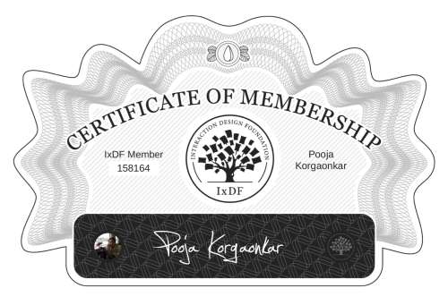 Pooja's Certificate of membership