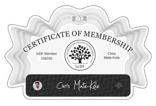 Chris's Certificate of membership