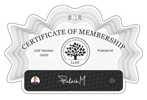 Prakash.M's Certificate of membership