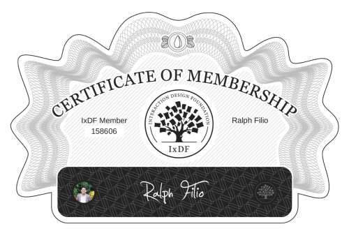 Ralph's Certificate of membership